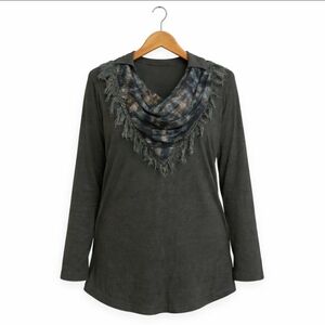 Signature Weekend Green Sweater Scarf Set Womens Sz L